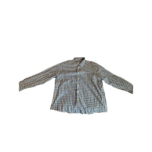 Dockers Blue Yellow White Plaid Long Sleeve Button Down Shirt Men's Size XXL - Picture 1 of 8